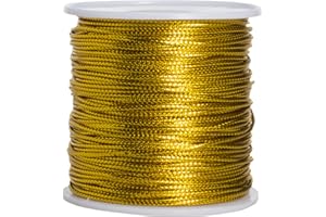 GIYOMI 109 Yards Decorative Metallic Bakers Twine, Gold String Decorative Craft Making Cord for DIY Crafting Presents(Gold)