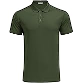 PINSPARK Golf Polo Shirts for Men Quick Dry Short Sleeve Collared Shirt Slim Fit Casual Solid Stylish Polos Shirt