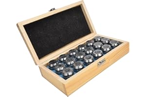 Fafeicy ER32 Spring Collet Set 18Pcs Carbon Steel CNC Collets for Milling Boring, Metric 3mm to 20mm Collet Chuck Set with St
