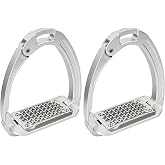 Opening Safety Stirrup,Horse Riding Stirrups, Hose Saddle, Silver, Set of 2 | Breakaway Stirrups for Adults,200 lb weight capacity, English Riding Stirrups for Dressage/Jumping/Trail Riding