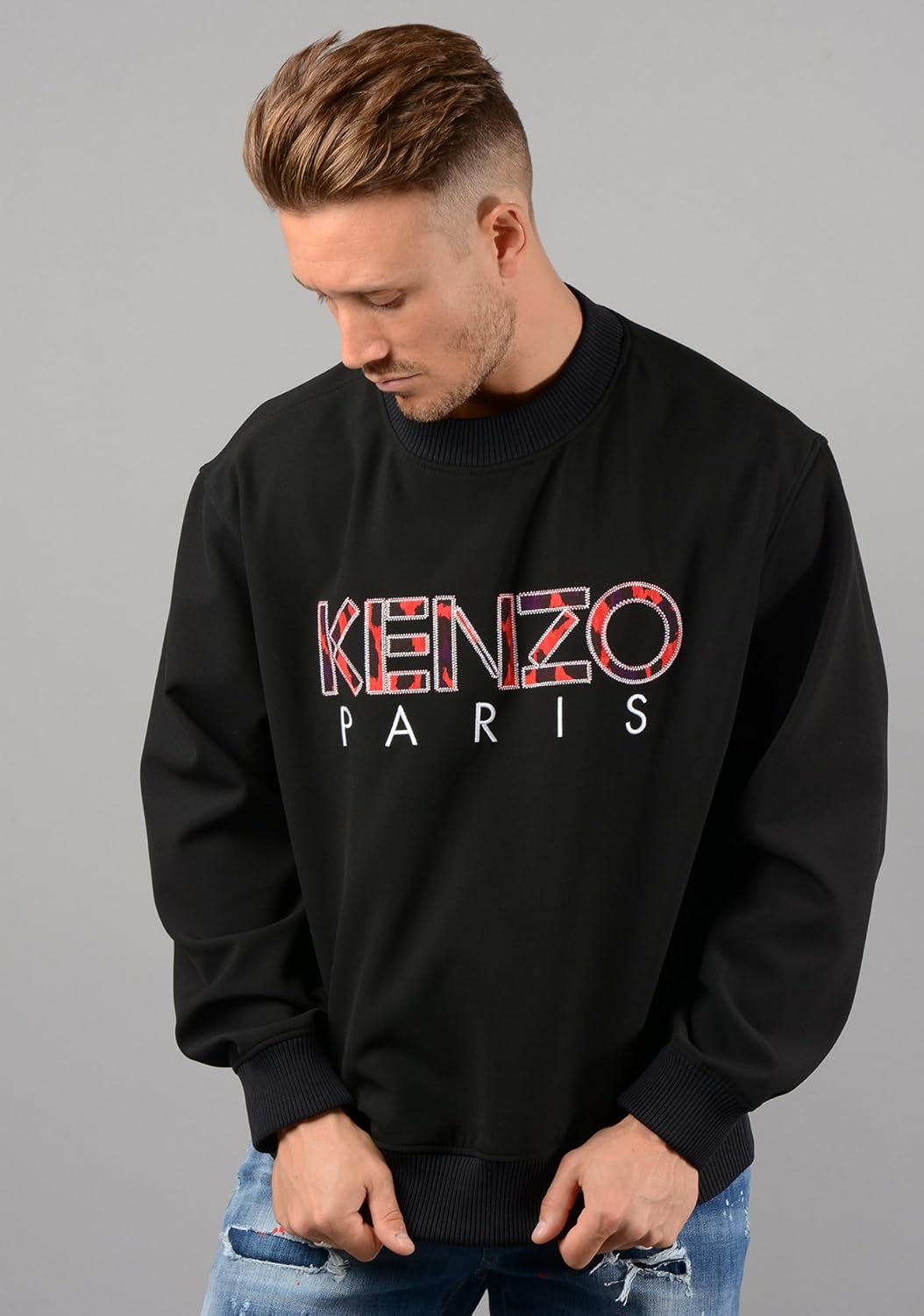 Kenzo Herren Drachen Tiger Sweatshirt Rundhals Schwarz Kenzo Herren Drachen Tiger Sweatshirt Rundhals Schwarz
