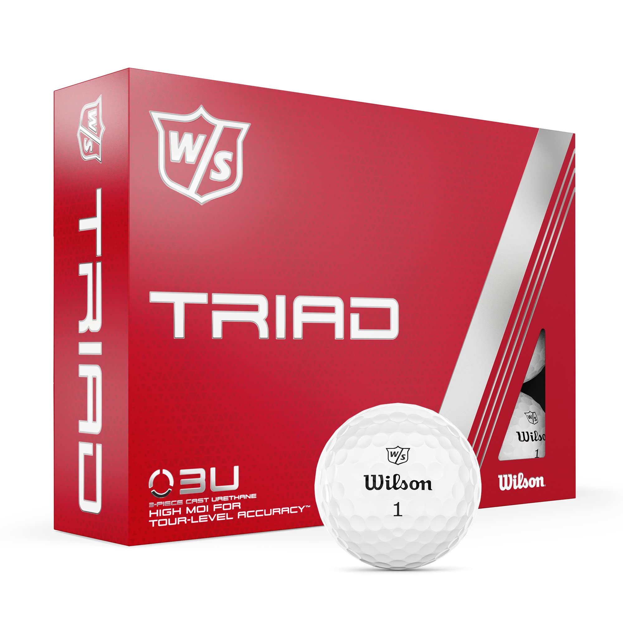 Wilson Staff Golf Balls, Triad, ThreePiece Golf Ball, 12 Balls