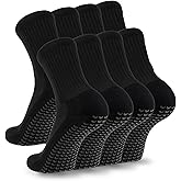 COTMAKETON 2/4 Pairs Mens Soccer Socks with Grips Cushioned Anti Slip Football Basketball Sports Socks
