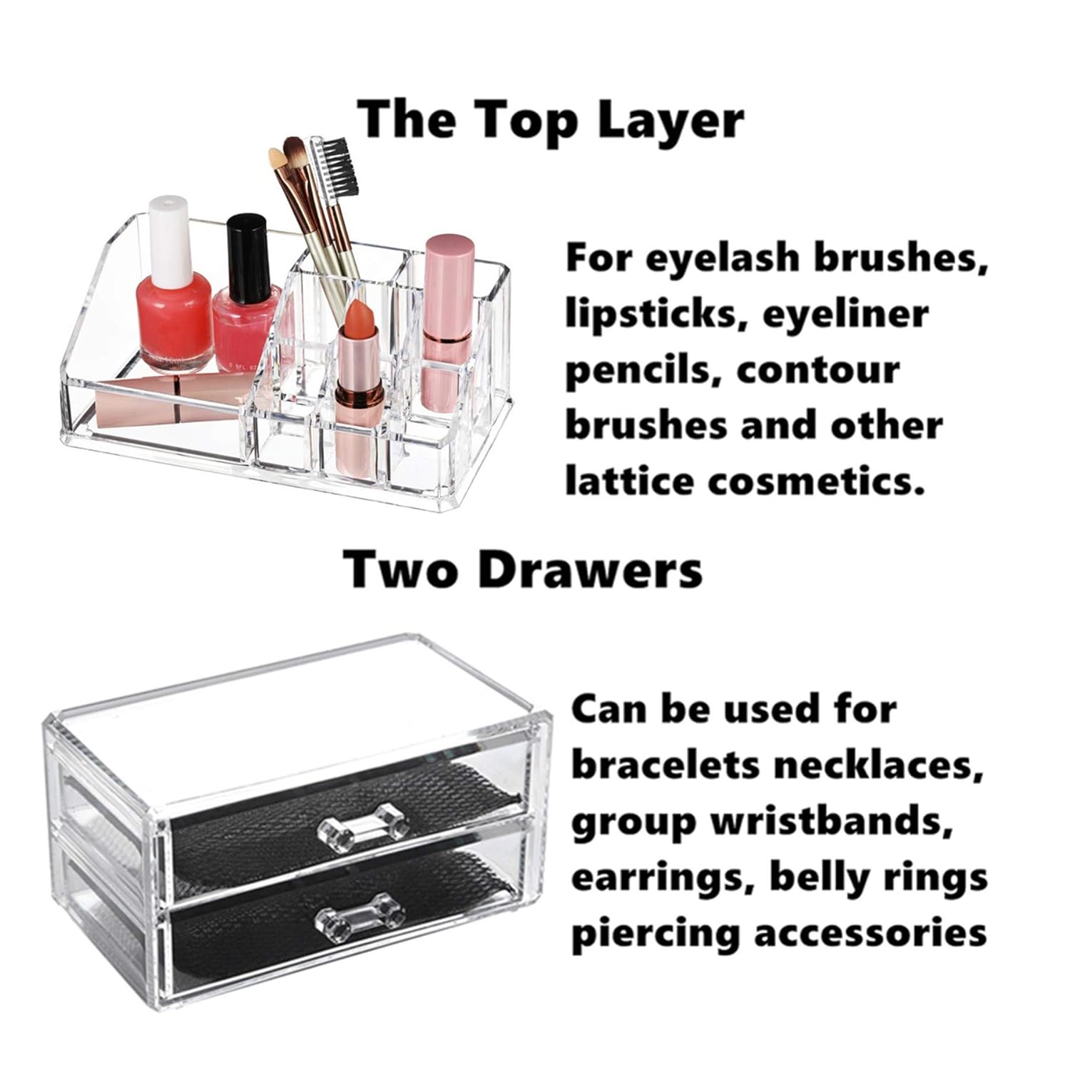 Makeup Organizer Storage Cosmetic Display Cases for Vanity Acrylic Organizers and Storage for Bathroom Counter Dresser by Astarexin(1063): Home Improvement