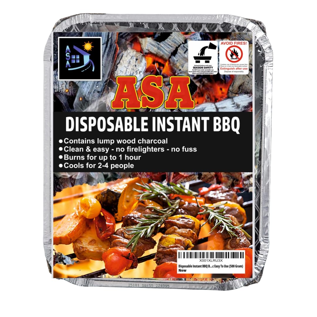 Disposable Instant BBQ Barbecue Instant Light Charcoal- Ideal for Garden BBQs, Camping, Outdoor Parties, and Picnic Easy To Use (500 Gram)