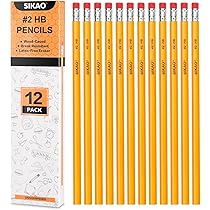 Sikao 12 Pack Pencils #2 Wood Pencils Bulk for Classroom, Wooden