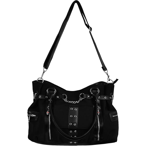 Y2K Messenger Bag Women Punk Cross Gothic Emo Dark Leather Tote