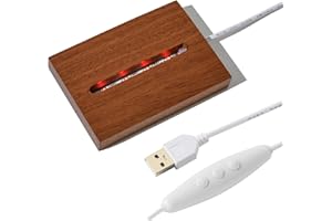 ZRENJHUS Led Light Base Wood Display Stand for Crystal 3D Wood Led Stand 10 Colorful Lighting Colors Adjustable Brightness Rectangle Stand Base