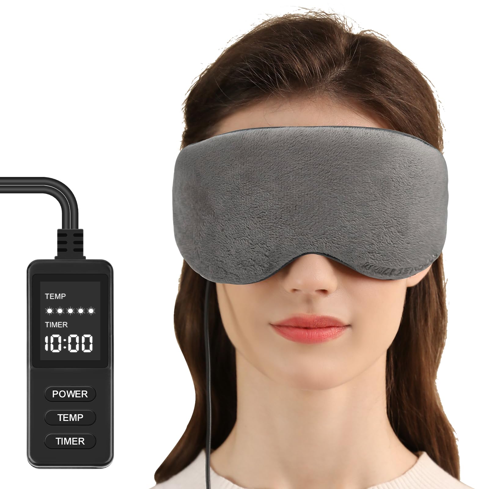 Aroma Season Heated Eye Mask for Sleeping, Great for Dry Eyes, Stye Relieve Eye Stress (Gray)
