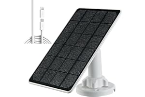 OUOUDOIT Solar Panel Charger for Security Camera, USB-C and Micro USB Port for Outdoor Rechargeable Battery Camera, 5V6W Fast Charging (1Pack)