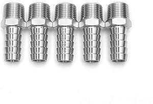 LTWFITTING Bar Production Stainless Steel 316 Barb Fitting Coupler/Connector 1/2