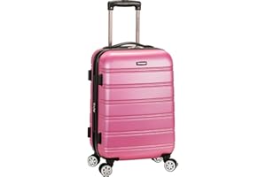 Rockland Melbourne Lightweight Expandable Hardside Spinner Wheel Luggage in Pink