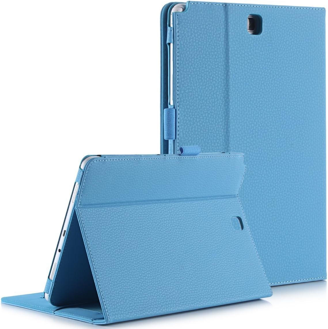 FYY Case for Samsung Galaxy Tab A 9.7 - Premium PU Leather Case Stand Cover with Card Slots, Pocket, Elastic Hand Strap and Stylus Holder for Samsung Galaxy Tab A 9.7" (P550) Cyan โฆ