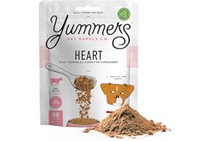 Yummers Premium Heart Supplement for Dogs, Taurine & L-Carnitine Supplements, Beef Recipe, 8 oz. - All-Natural Freeze-Dried Dog Food Supplement Toppers - Flavor Dog Food Topper for Heart Health