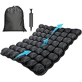 Pewfugu Airplane Seat Cushion for Long Flights, Inflatable & Portable Travel Cushion for Tailbone Pain Relief, Pressure Relief Car Seat Cushion for Office Chair and Wheelchair Use