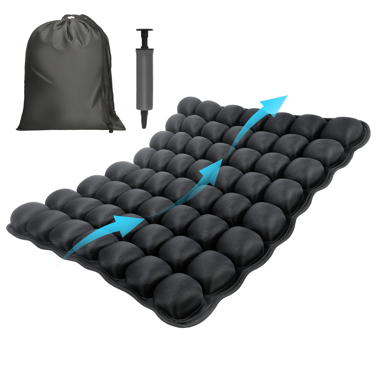 Photo 1 of Pewfugu Premium 3D Comfortable Travel Air Cushion, Inflatable Car Seat Cushion Work for Home Office Chair Cushion Optimal Support (Small Air Cells)