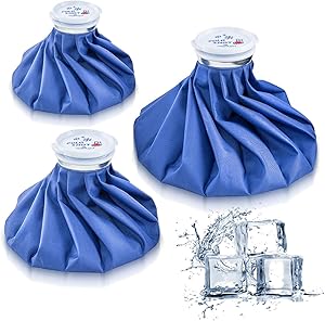 Ice Bag Packs of 3 - Reusable Hot & Cold Packs in 3 Sizes (6/9/11 inches)