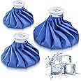 Ice Bag Packs of 3 - Reusable Hot & Cold Packs in 3 Sizes (6/9/11 inches)