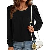 Neineiwu Womens Long Sleeve Tunic Tops Crew Neck Casual Trendy Dressy T Shirts