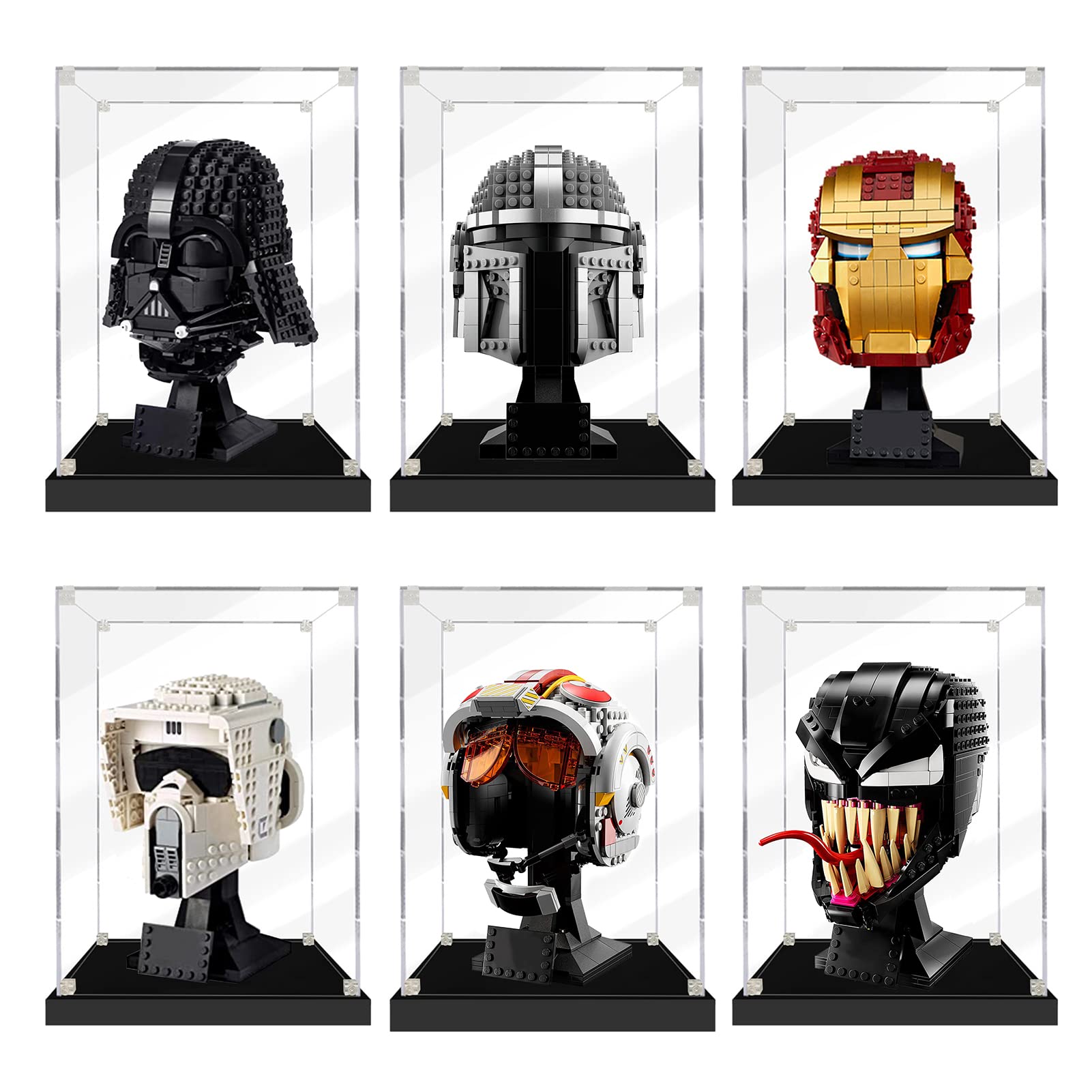 Icuanuty Acrylic Display Case for Lego 75351 Princess Leia Boushh Helmet, Dustproof Case for Models Collectibles