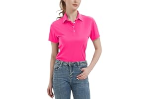 IDTSWCH Women's Polo Shirts UPF 50+ Casual Sun Protection Work Quick Dry 4 Buttons Short Sleeve Collared Golf Shirt XS-3XL