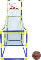 Global Gizmos Arcade Basketball Hoop Indoor Outdoor 86x46x139cm Blue Yellow view 5