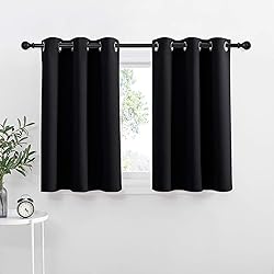 NICETOWN Black Small Window Curtains - Thermal