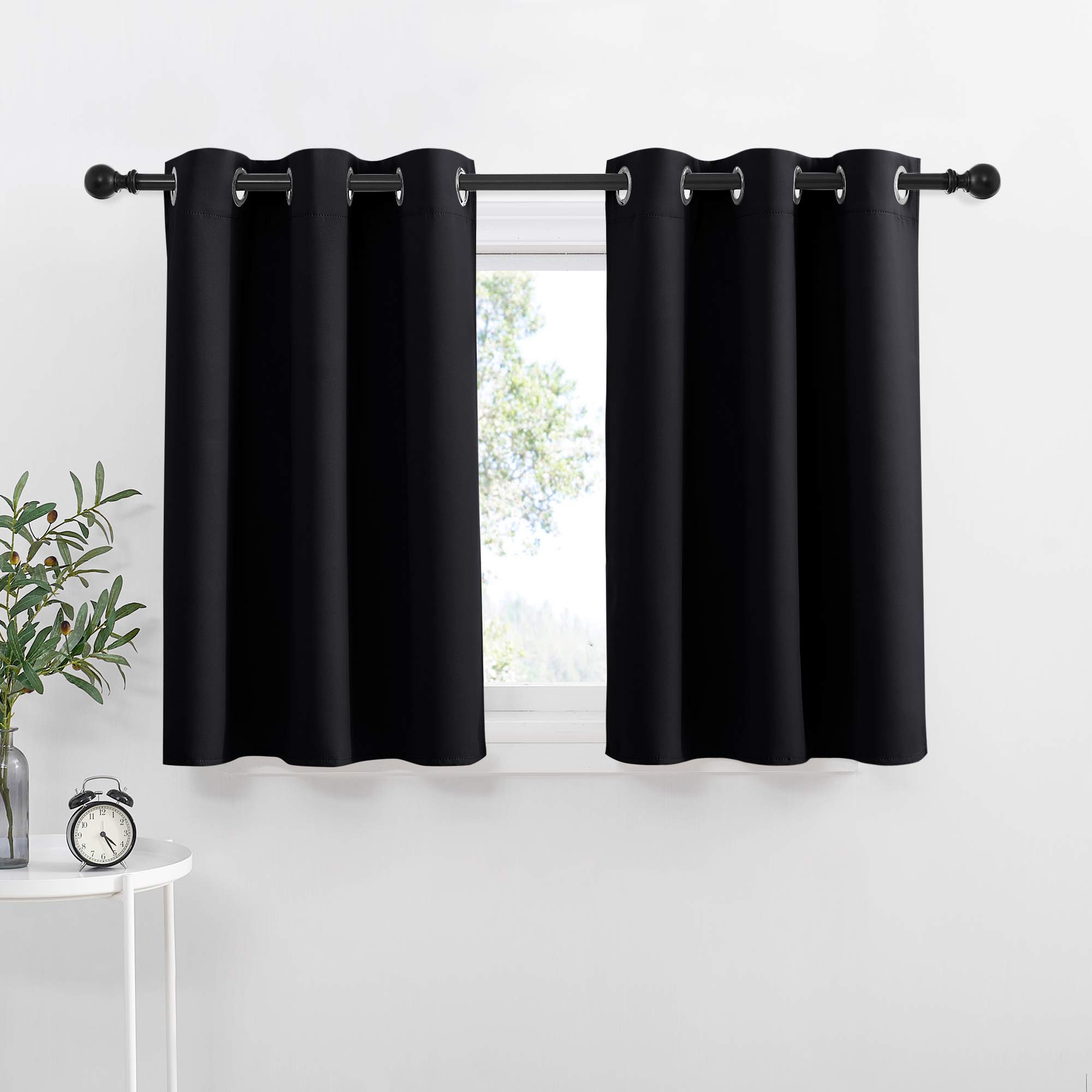 NICETOWN Black Small Window Curtains - Thermal