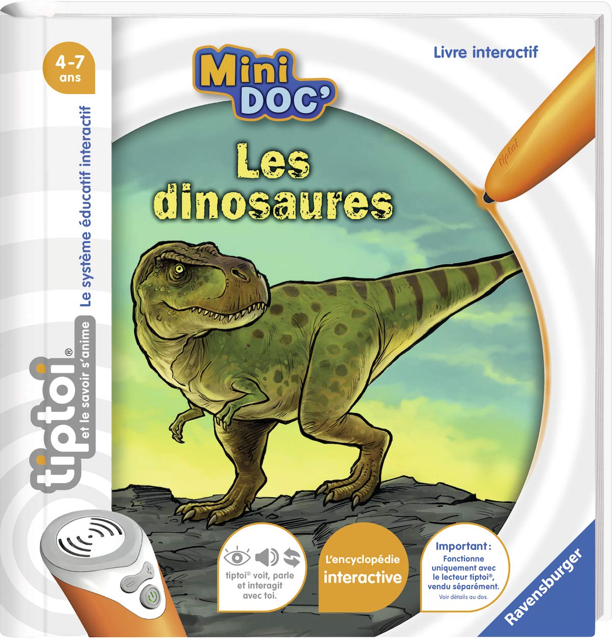 Ravensburger Tiptoi® 00028 Mini Doc'- Dinosaur Interactive Book for Ages 4 and Above
