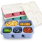 shopwithgreen Bento Box Adult Lunch Box, 5 Compartment Reusable Lunch Snack Containers with Lids, Stackable Meal Prep Food St