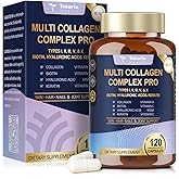 18-in-1 Collagen Pro with Hyaluronic Acid, Keratin, Biotin, VIT A C & E for Skin, Hair, Nails, Joint & Beauty - Multi Collagen Peptides Capsules with Type I II III V & X for Women & Men - 120 Caps