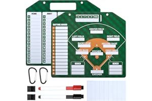 BUYGOO Magnetic Baseball/Softball Lineup Board Set, Reversible Dry Erase Baseball Clipboard, Hanging Double-Sided Softball Li