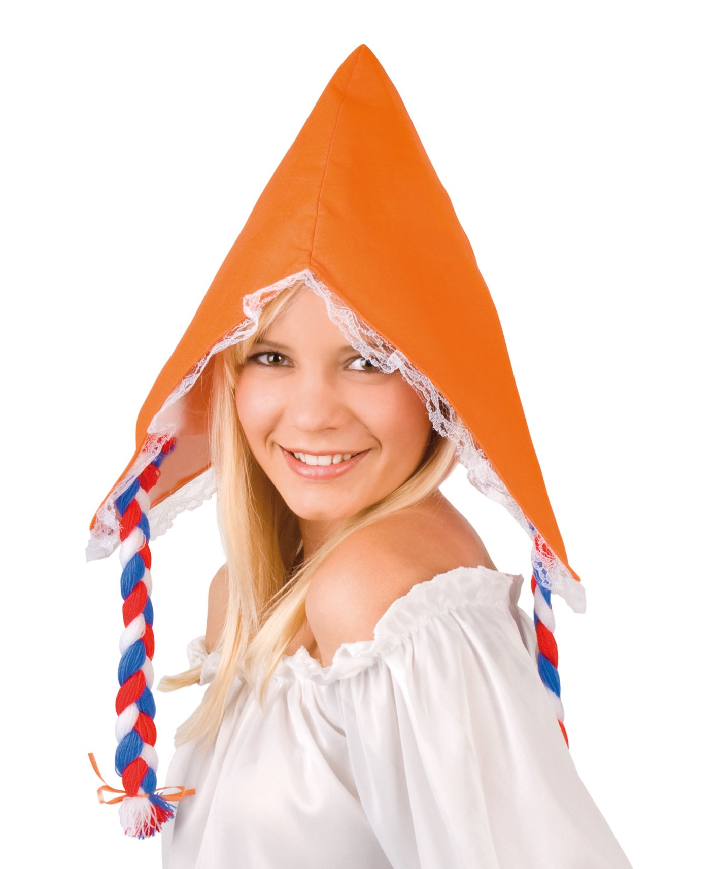 Boland 20599 Adult Hat with Hair – White/Orange, One Size