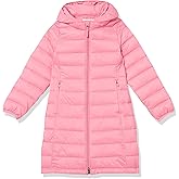 Amazon Essentials Girls and Toddlers' Long Lightweight Hooded Puffer Jacket