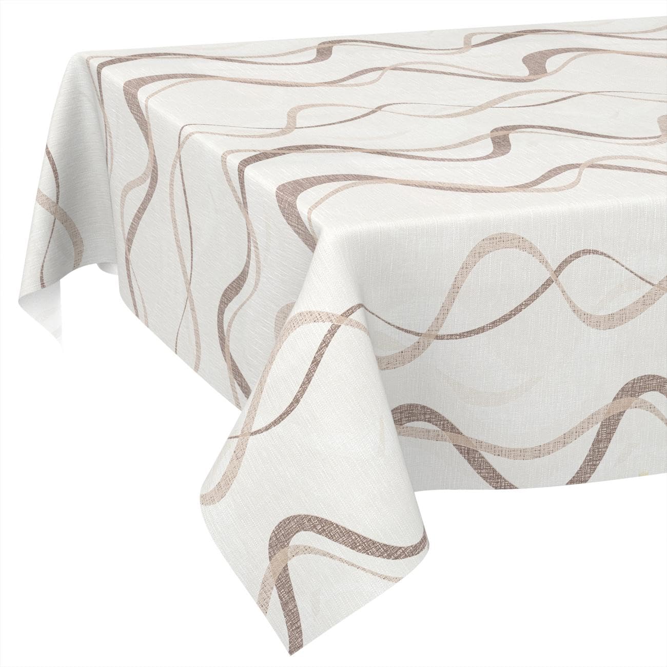 ANRO Oilcloth Tablecloth, Washable, Oilcloth, Garden Tablecloth, Outdoor, Indoor, 100 x 140 cm, Cut Edge Waves