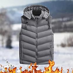 QWENTMTNTY Mens Outerwear Puffer Vests Casual