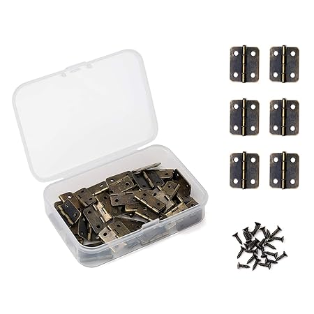 Daimay 50 piezas Bronce antiguo Mini bisagras Bisagras Retro con 200