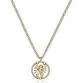 Fettero Animal Necklaces for Women Gold Plated Necklace Butterfly Bird Cat Elephant Snake Bull Pendant Necklace Dainty Chain 14K Gold Plated Minimalist Simple Cute Jewelry