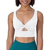 cailami Women's Sexy Sleeveless Deep V Neck Cropped Tank Tops Front Knot Twist Crop Top