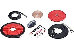 Recoil PCK8 True 8 Gauge 99.99% Oxygen Free Copper Complete Amplifier Wiring Kits, Subwoofer Installation Wiring Wire