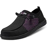 LARNMERN Steel Toe Loafers Women Lightweight Comfortable Slip On Walking Casual Flats Sneakers Work Safety Shoes