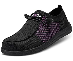 LARNMERN Slip On Steel Toe Loafers Women Work