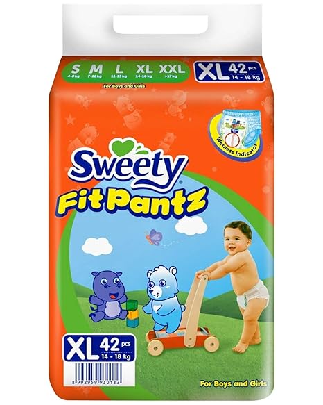 Sweety Fit Pantz Baby Diapers Pants, Extra Large (Pack of 42)