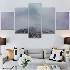 SIGNWIN 5 Panel Canvas Wall Art Landscape Mountain...