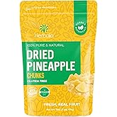 Herbaila Dried Pineapple Chunks, 1 Pound. Dehydrated Pineapple Chunk, Dehydrated Pineapple Bulk, Dried Pineapple Bits. All Natural, Non-GMO, Lightly Sweetened Dried Pineapples, 16 oz.