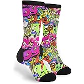 Graffiti Art Hip-hop Style Texture Pattern Men & Women Casual Cool Cute Crazy Funny Athletic Sport Colorful Fancy Novelty Graphic Crew Tube Socks