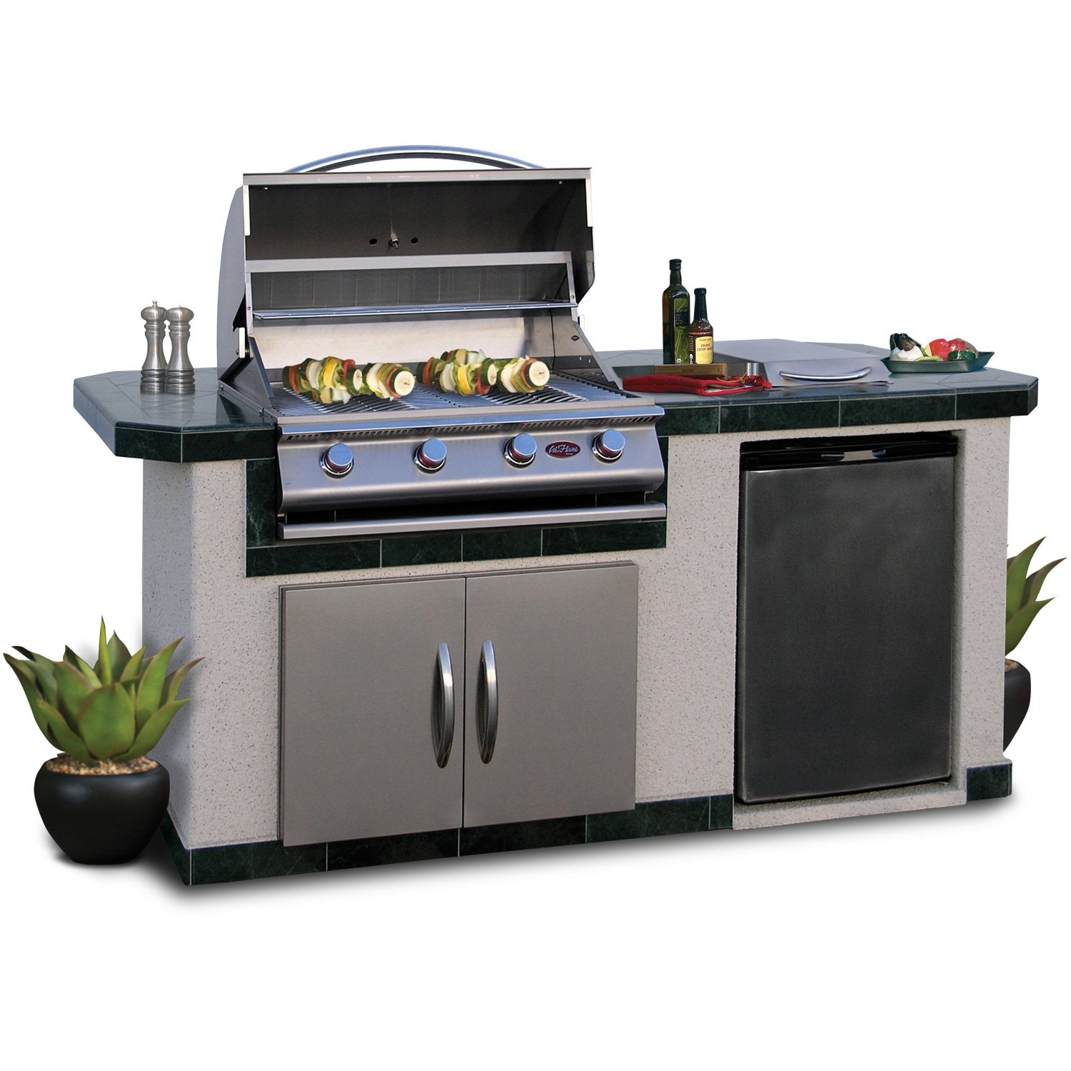 Cal Flame LBK710 Outdoor BBQ Island with 4Burner Grill/Double Access