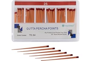 60 PCs 004 Dental Grade Gutta Percha Points #25 by VASTMED | Dental Endo Endodontic Special Taper