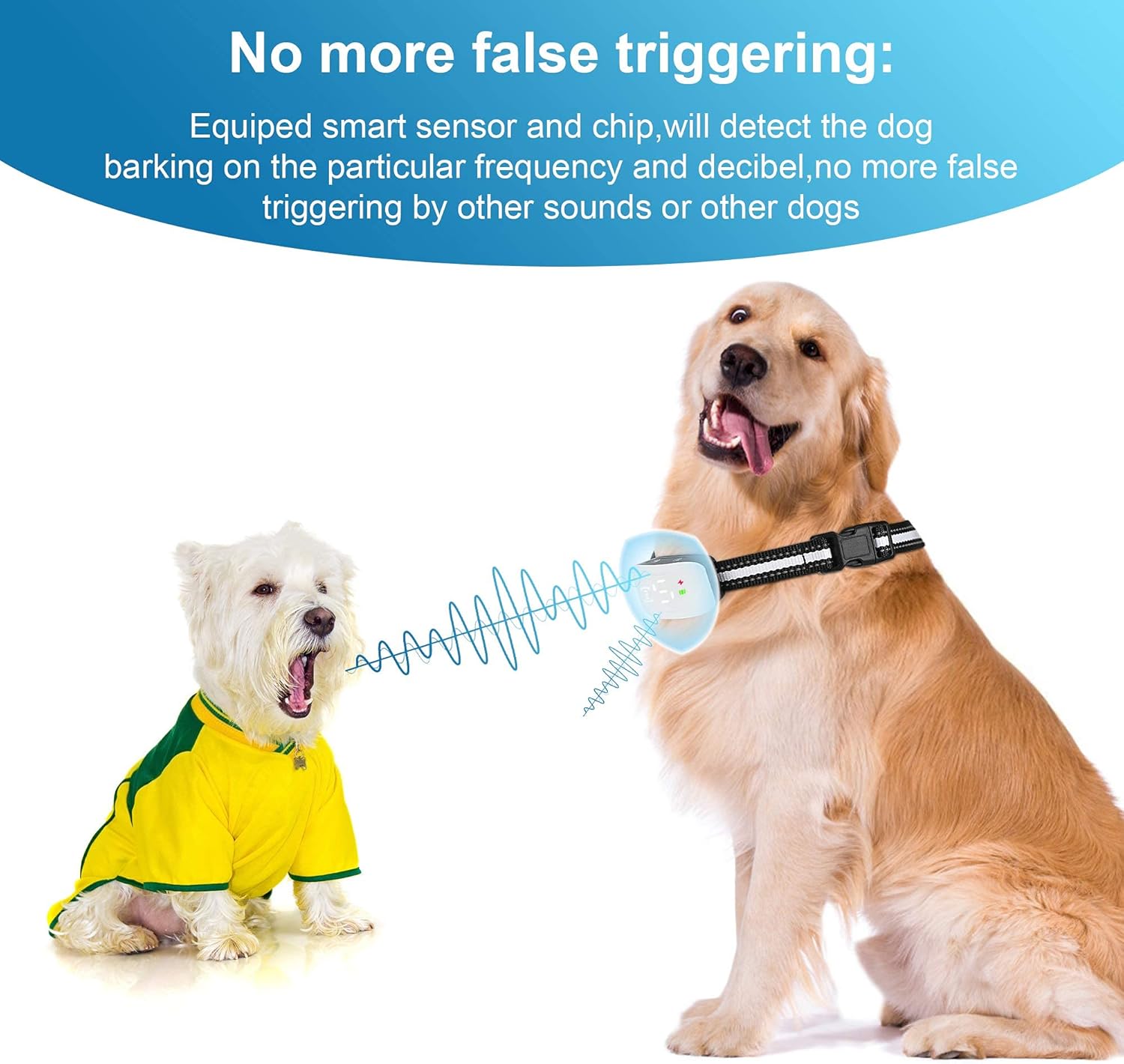 Bark Collar Dog Bark Collar Rechargeable Shock Collar with Beep Vibration Dog Shock Collar for Small Medium Large Dogs : Kitchen & Dining