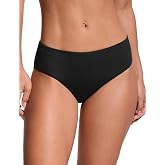 CRZ YOGA Mid Waisted Bikini Bottoms | Mid Cut Leg, Medium Bum Coverage, Full Lining, Swim, Bathing Suit Briefs for Women